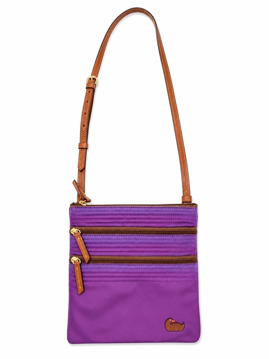 Dooney & Bourke Handbags - Dooney & Bourke Purple Crossbody with Tan Leather Strap # J158593